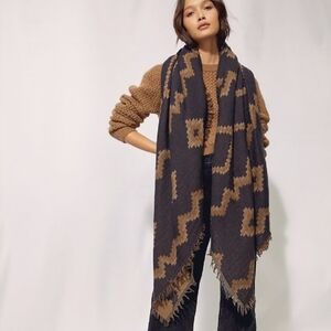 Aritzia Wilfred Mosaic Wool Blanket Scarf